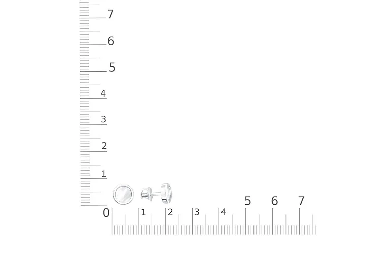 Детские серьги-пусеты из белого золота с перламутром