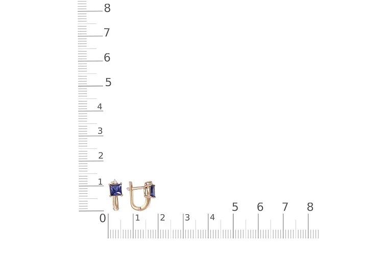 Серьги из красного золота с 2 сапфирами и 2 бриллиантами