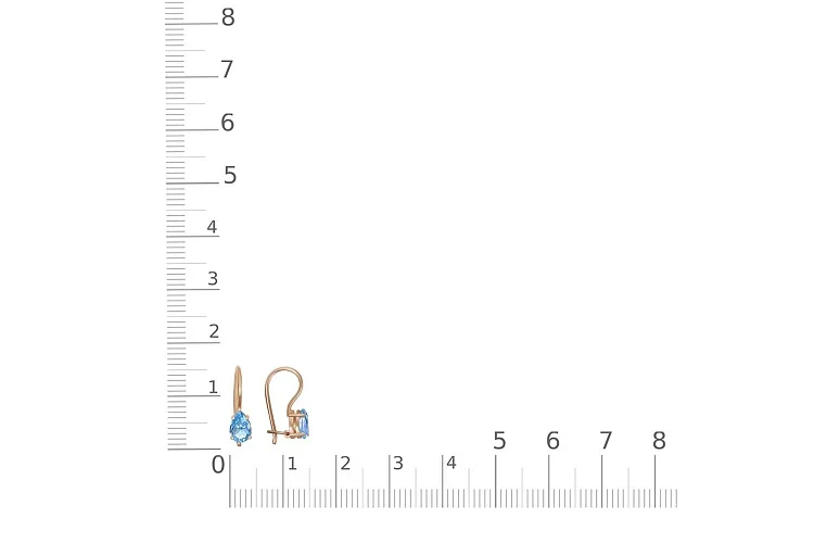 Детские серьги из красного золота с 2 топазами swiss