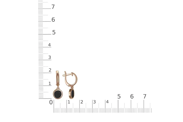 Детские серьги из красного золота с 2 ониксами