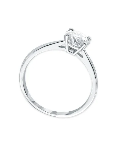 Кольцо из белого золота с выращенным бриллиантом