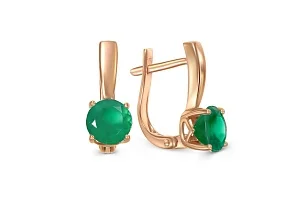 Серьги из красного золота с 2 агатами