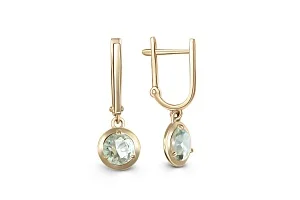 Серьги из жёлтого золота с 2 аметистами