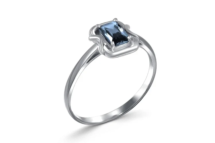 Кольцо из белого золота с топазом лондон