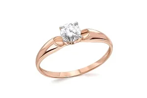 Кольцо из красного золота с муассанитом