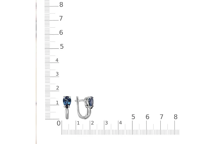 Серьги из белого золота с 2 топазами лондон