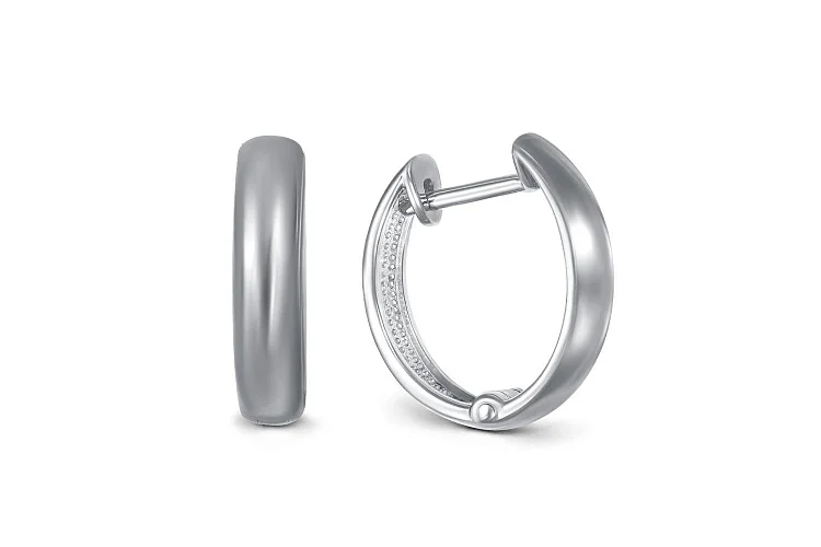 Серьги из белого золота без вставок