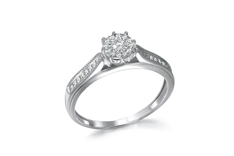 Кольцо из белого золота с 27 бриллиантами