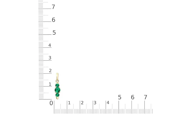 Подвеска из жёлтого золота с 3 изумрудами