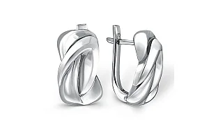 Серьги из белого золота без вставок