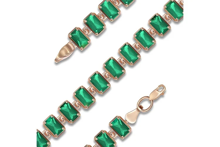 Браслет Дорожка из красного золота с 28 ониксами