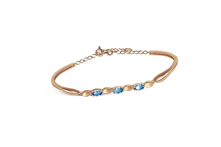 Браслет из красного золота с 3 топазами swiss