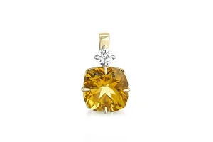 Подвеска Цветок из жёлтого золота с цитрином и фианитом