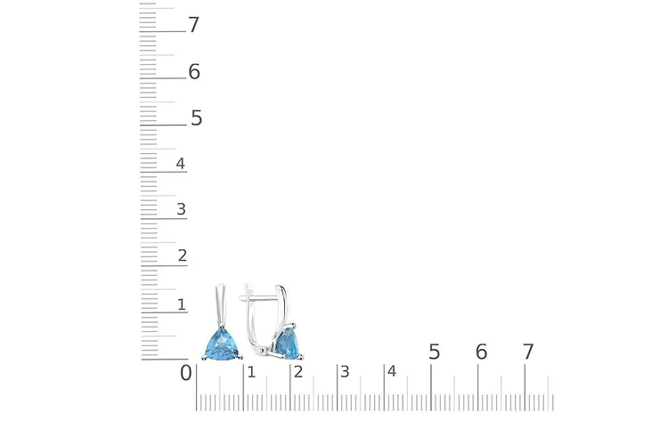 Серьги из белого золота с 2 топазами swiss