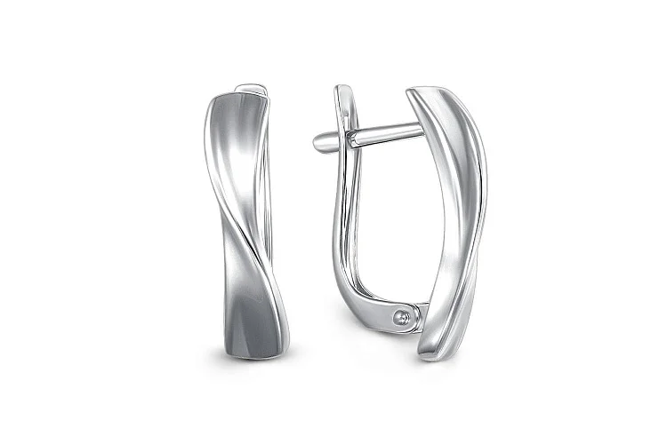 Серьги из белого золота без вставок