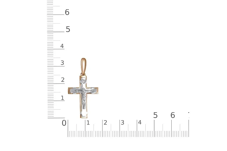 Крест из красного золота с бриллиантом