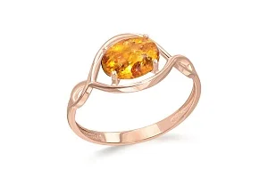 Кольцо из красного золота с янтарём