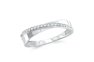 Кольцо Дорожка из белого золота с 17 фианитами