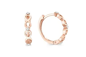 Серьги Сердца из красного золота с 6 фианитами