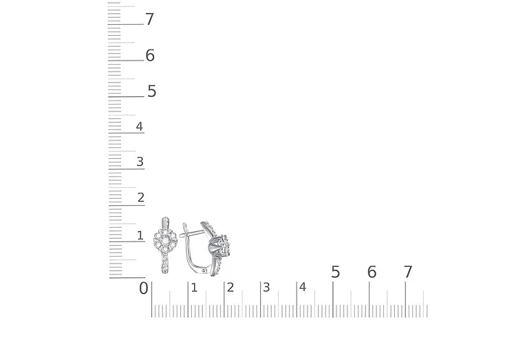 Серьги Малинки из белого золота с 26 бриллиантами