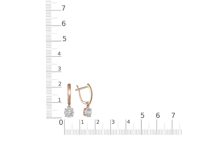 Серьги из красного золота с 30 бриллиантами