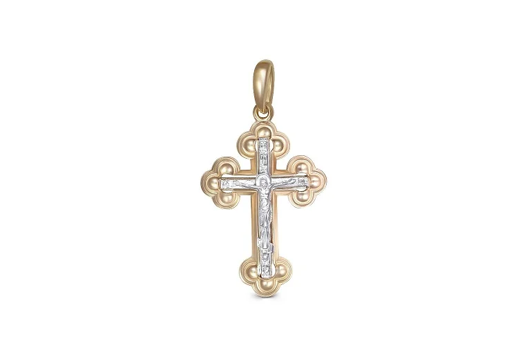 Крест из жёлтого золота без вставок