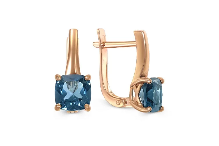 Серьги из красного золота с 2 топазами лондон