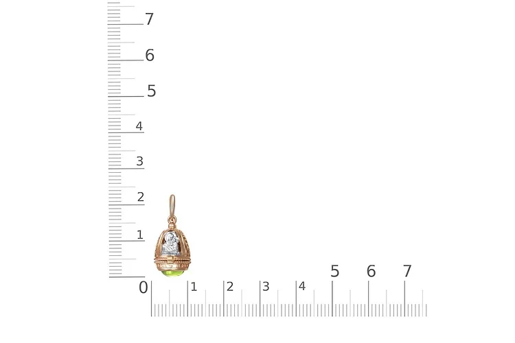 Подвеска из красного золота с хризолитом