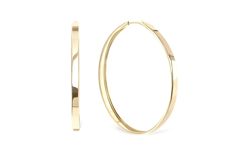 Серьги-конго из жёлтого золота без вставок