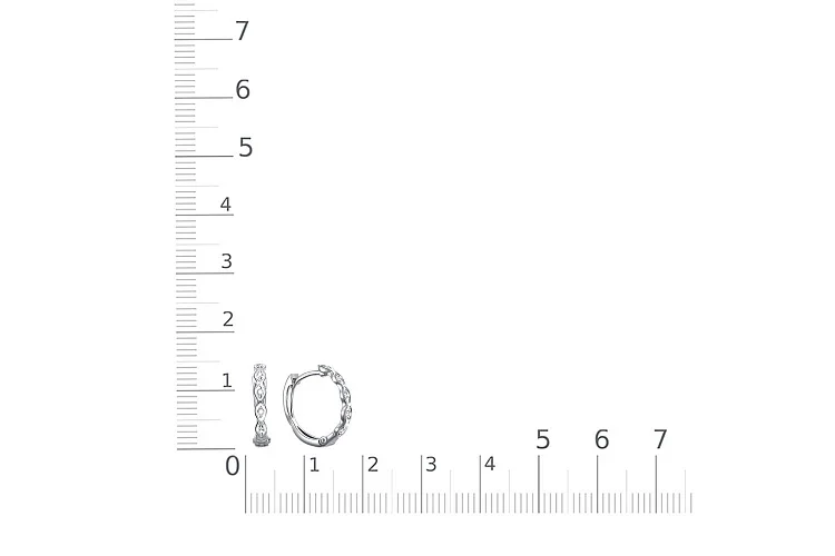 Серьги Дорожки из белого золота с 10 фианитами