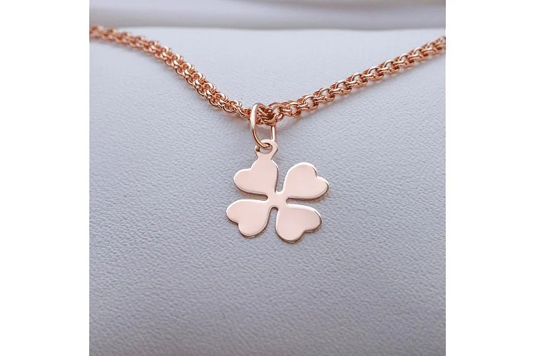 Подвеска Клевер из красного золота без вставок