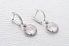 Серьги из белого золота с 2 кварцами и 78 фианитами