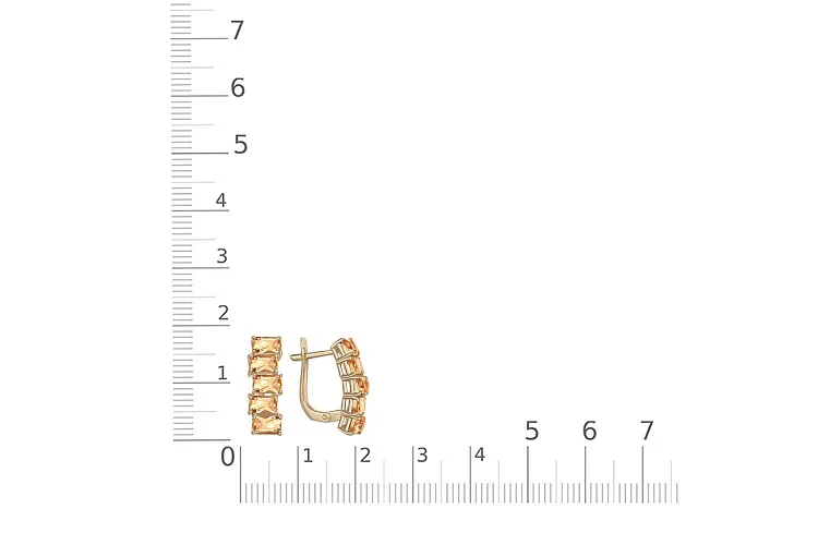 Серьги из жёлтого золота с 10 цитринами