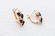 Серьги из красного золота с 8 сапфирами и 8 бриллиантами
