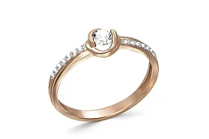 Кольцо из красного золота с 15 фианитами