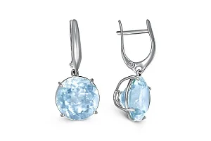 Серьги из белого золота с 2 топазами sky