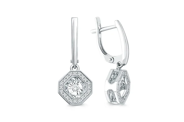 Серьги из белого золота с 42 бриллиантами