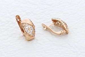 Серьги из красного золота без вставок