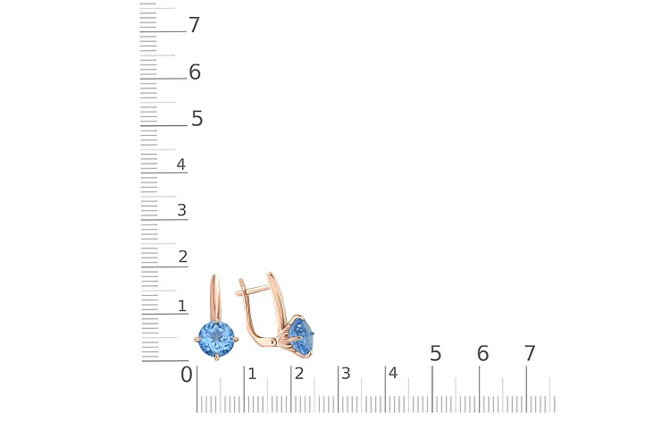Серьги из красного золота с 2 топазами swiss