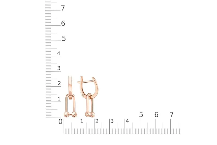 Подвеска серёг-трансформеров из красного золота без вставок