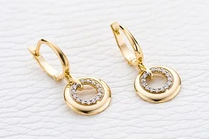 Серьги из жёлтого золота с 28 фианитами