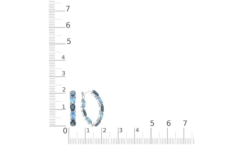 Серьги из белого золота с топазами swiss, топазами лондон и фианитами