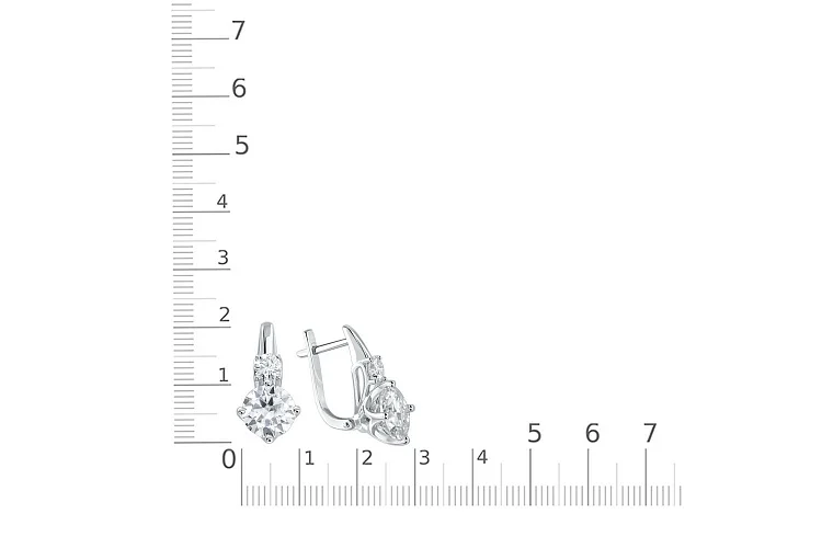 Серьги из белого золота с 4 муассанитами