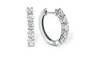 Серьги Дорожки из белого золота с 10 фианитами