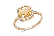 Кольцо из красного золота с цитрином