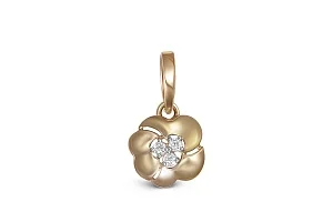 Подвеска Цветок из жёлтого золота с 3 фианитами