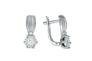 Серьги из белого золота с 4 бриллиантами