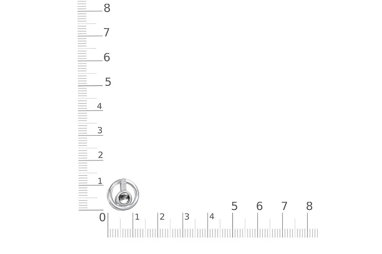 Подвеска Круг из белого золота с 5 фианитами
