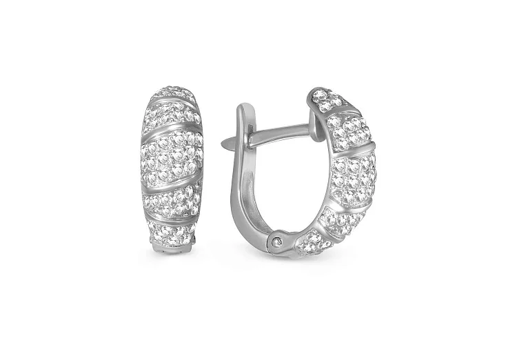 Серьги из белого золота с 104 бриллиантами