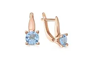 Серьги из красного золота с 2 топазами sky